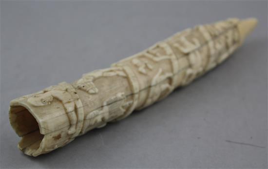 A late 19th / early 20th century West African tusk carving, Loango Coast, 11in.